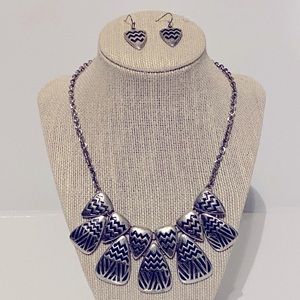 Easter inspired silver necklace and earrings